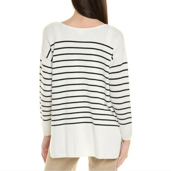 CABI Turnabout Button Up Cardigan Cream & Black Stripes Size M - Picture 12 of 12